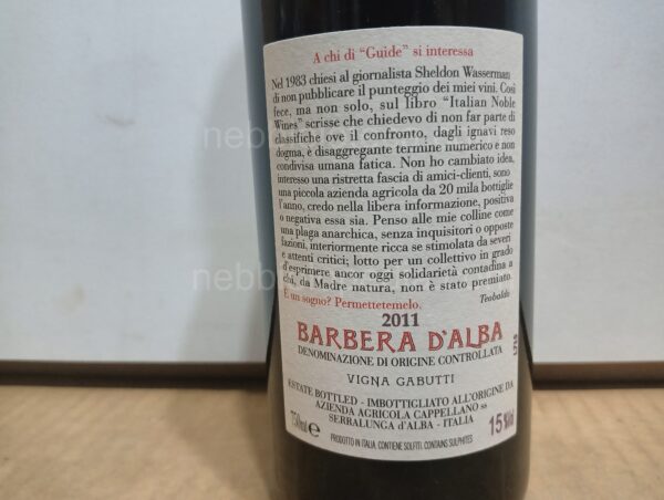 Barbera d'Alba Vigna Gabutti Cappellano 2011 - Image 10