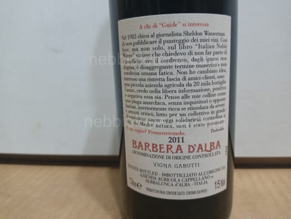 Barbera d'Alba Vigna Gabutti Cappellano 2011 - Image 11