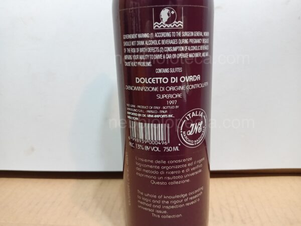 Dolcetto di Ovada Superiore Cantina Vercellino 1997 - Image 3