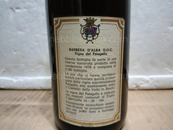 Barbera d'Alba Vigna del Paiagallo Riserva Numerata Marchesi di Barolo 1978 - Image 24